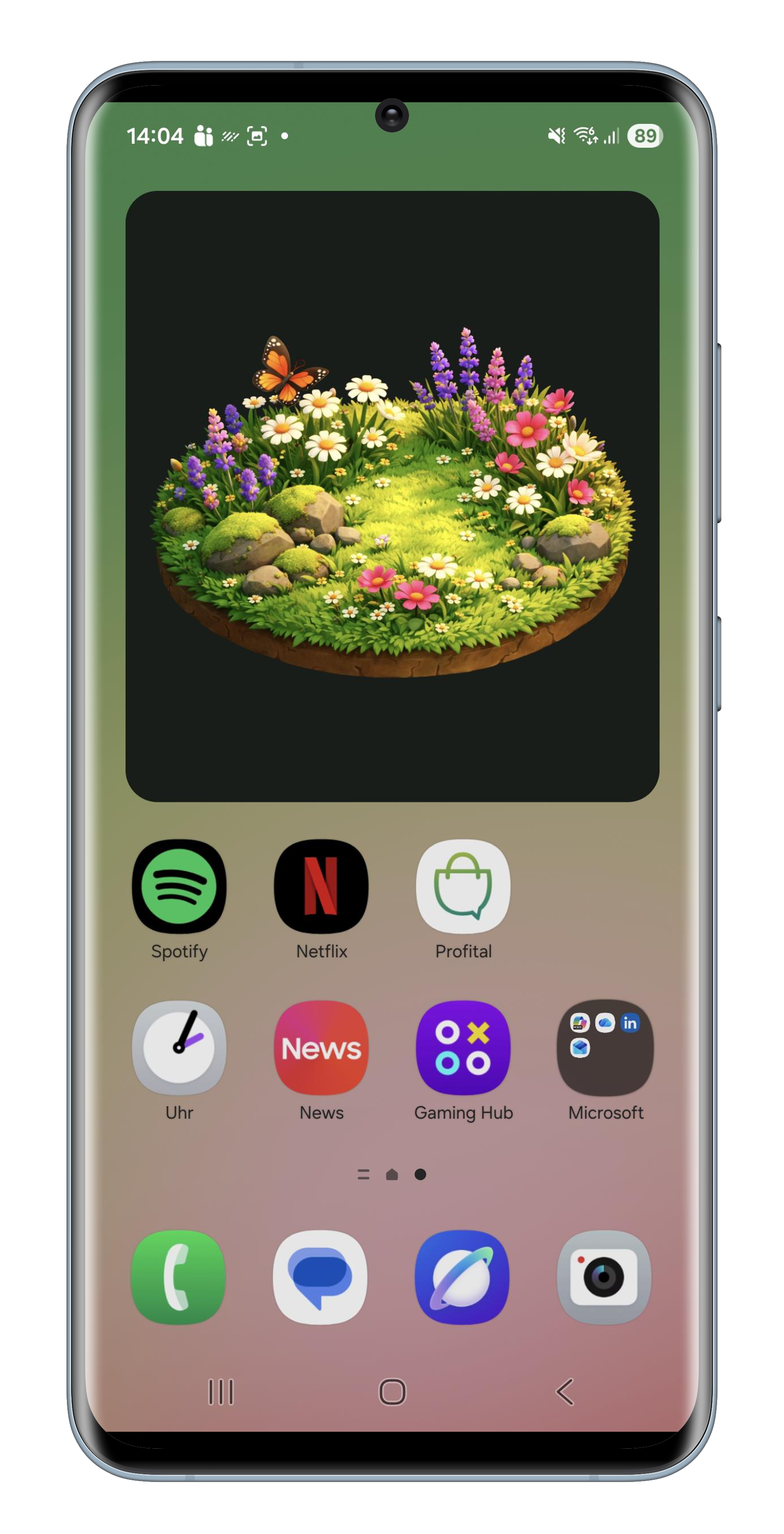 Screenshot of the widget on a mobile phone